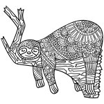 Sloth colouring page