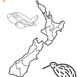 New Zealand map Colouring page