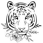Tiger colouring page