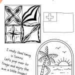 Tonga Colouring Page