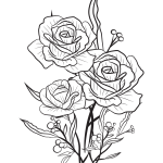 Rose colouring page